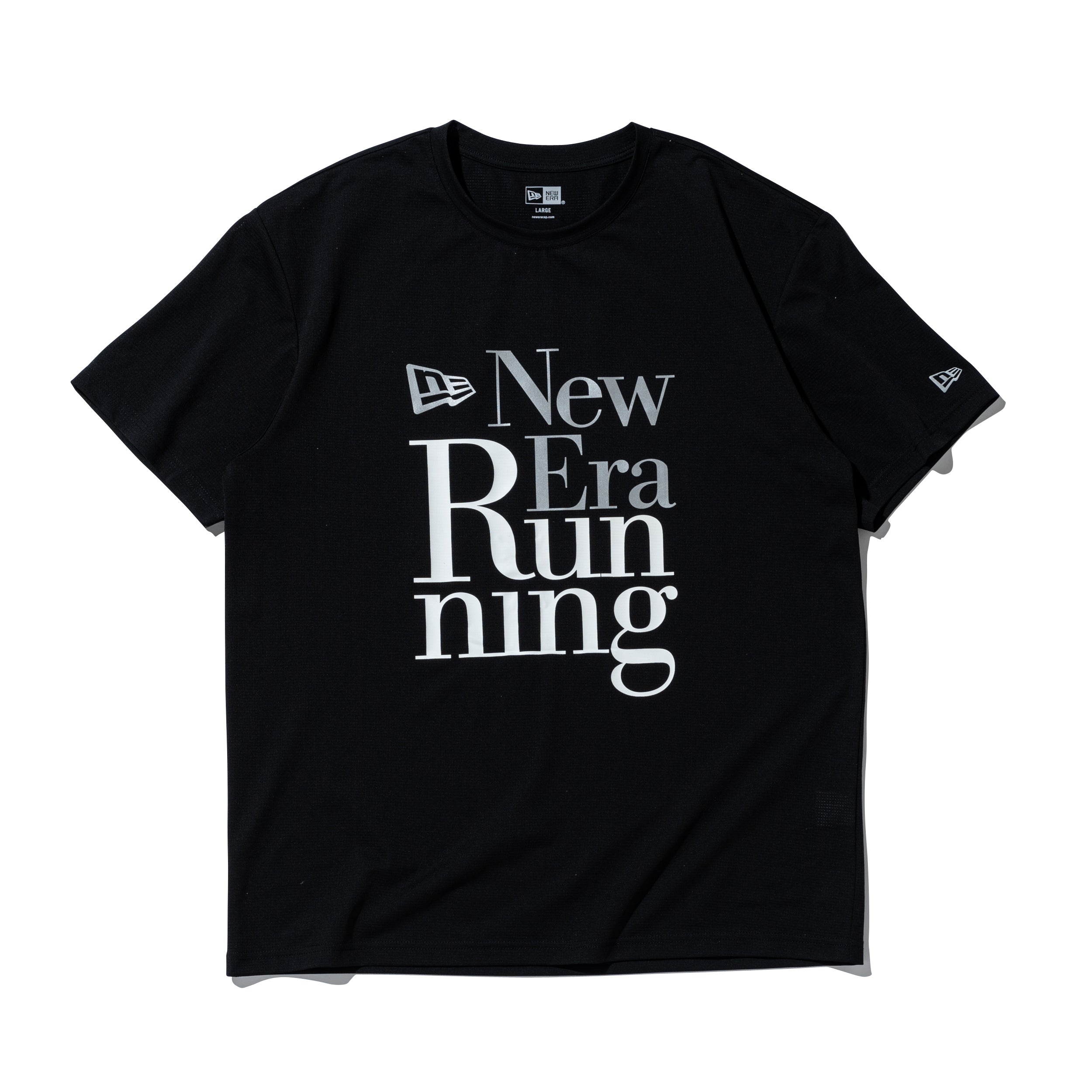半袖 テックTシャツ New Era Running ブラック | パフォーマンス