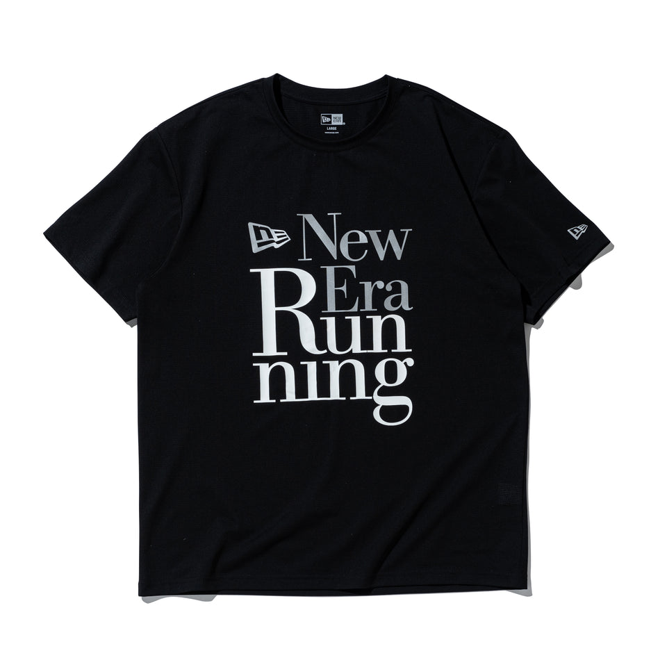 半袖 テックTシャツ New Era Running ブラック | パフォーマンスアパレル ランニング