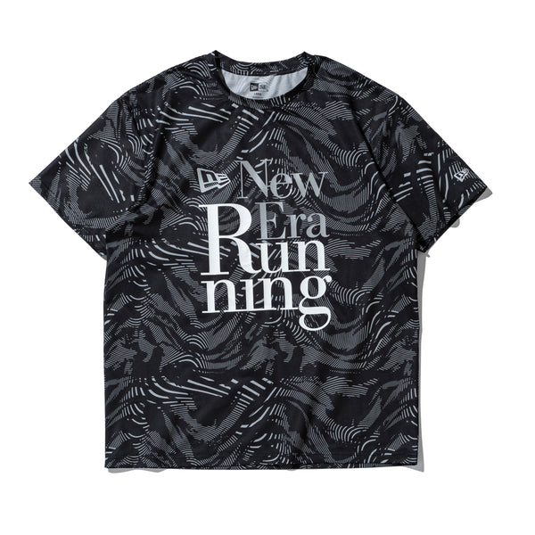 半袖 テックTシャツ New Era Running タイガーストライプカモ ブラック