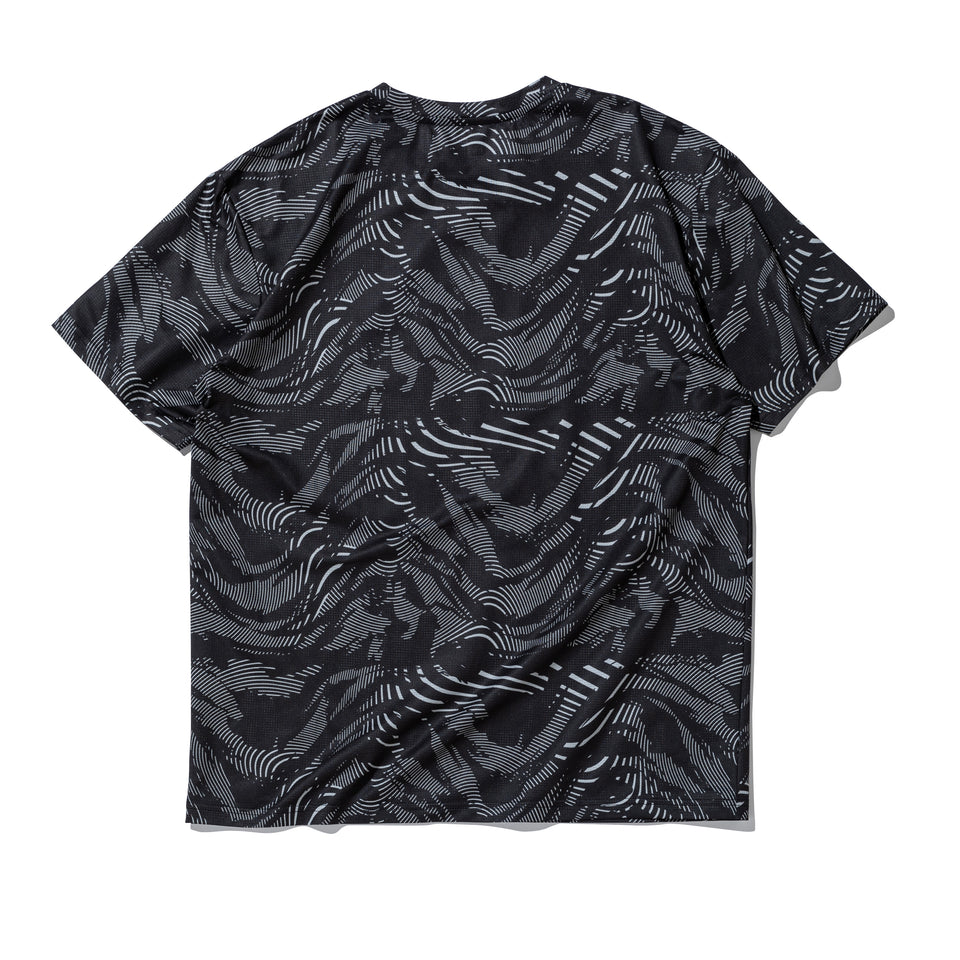 半袖 テックTシャツ New Era Running タイガーストライプカモ ブラック | パフォーマンスアパレル ランニング