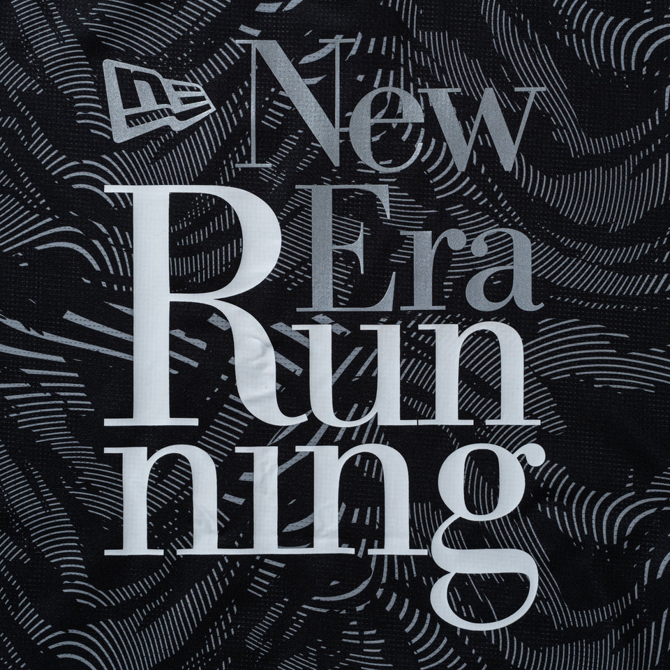 半袖 テックTシャツ New Era Running タイガーストライプカモ ブラック | パフォーマンスアパレル ランニング