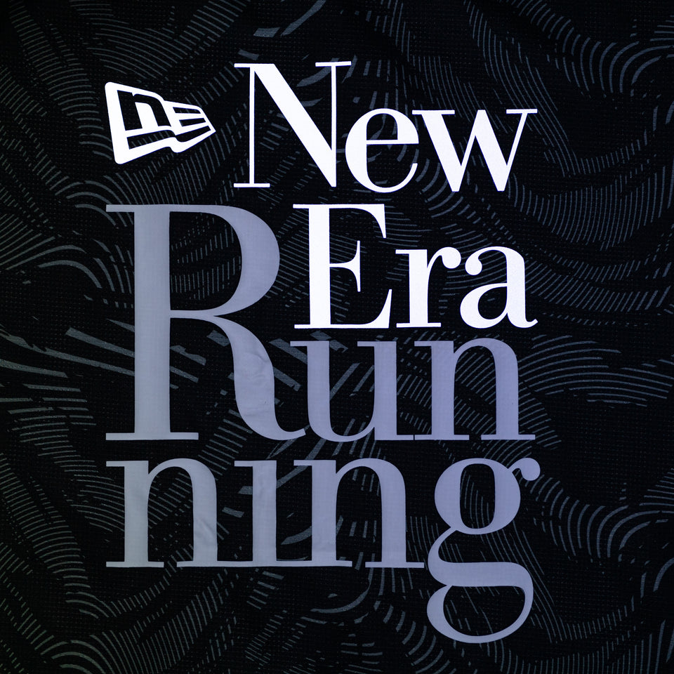半袖 テックTシャツ New Era Running タイガーストライプカモ ブラック | パフォーマンスアパレル ランニング