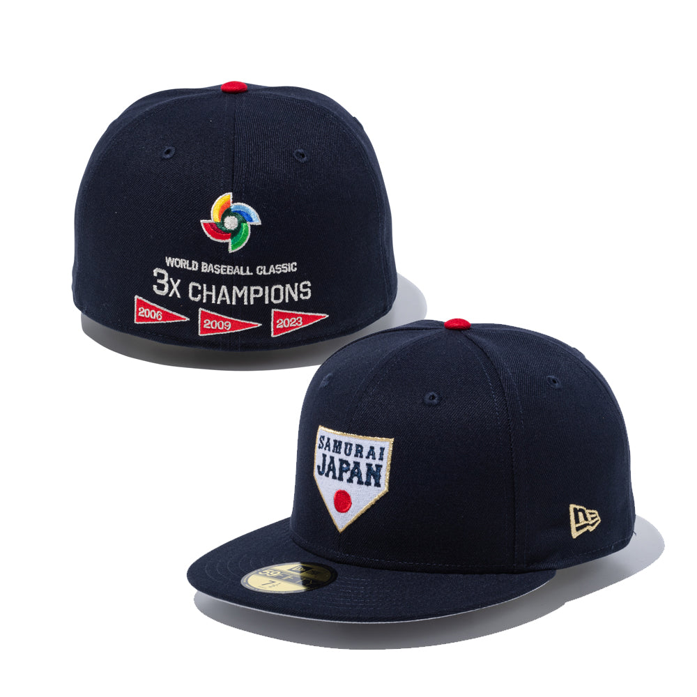 侍ジャパン NEW ERA 59FIFTY 7 3/8 サイズ調整テープ付 59FIFTY World Baseball Classic 侍ジャパン Embroidery ネイビー