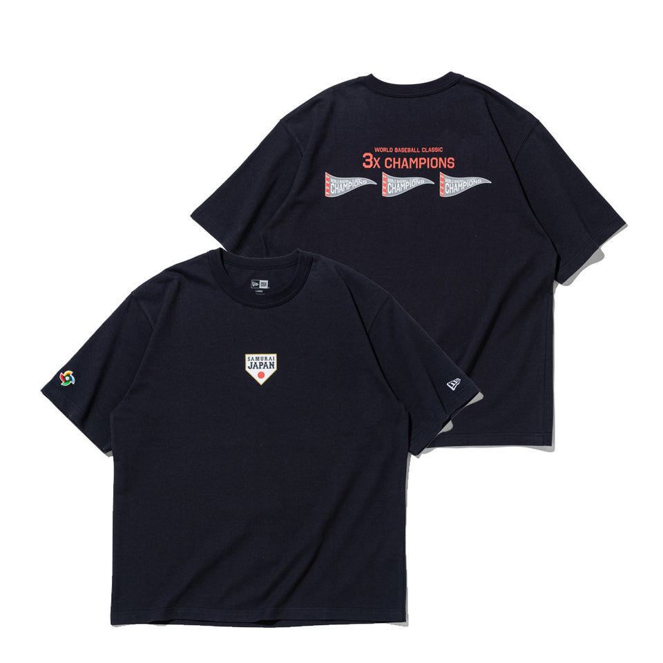 Tシャツ、ネイビーレッド2枚組 半袖 ウォッシュドコットン Tシャツ World Baseball Classic SAMURAI
