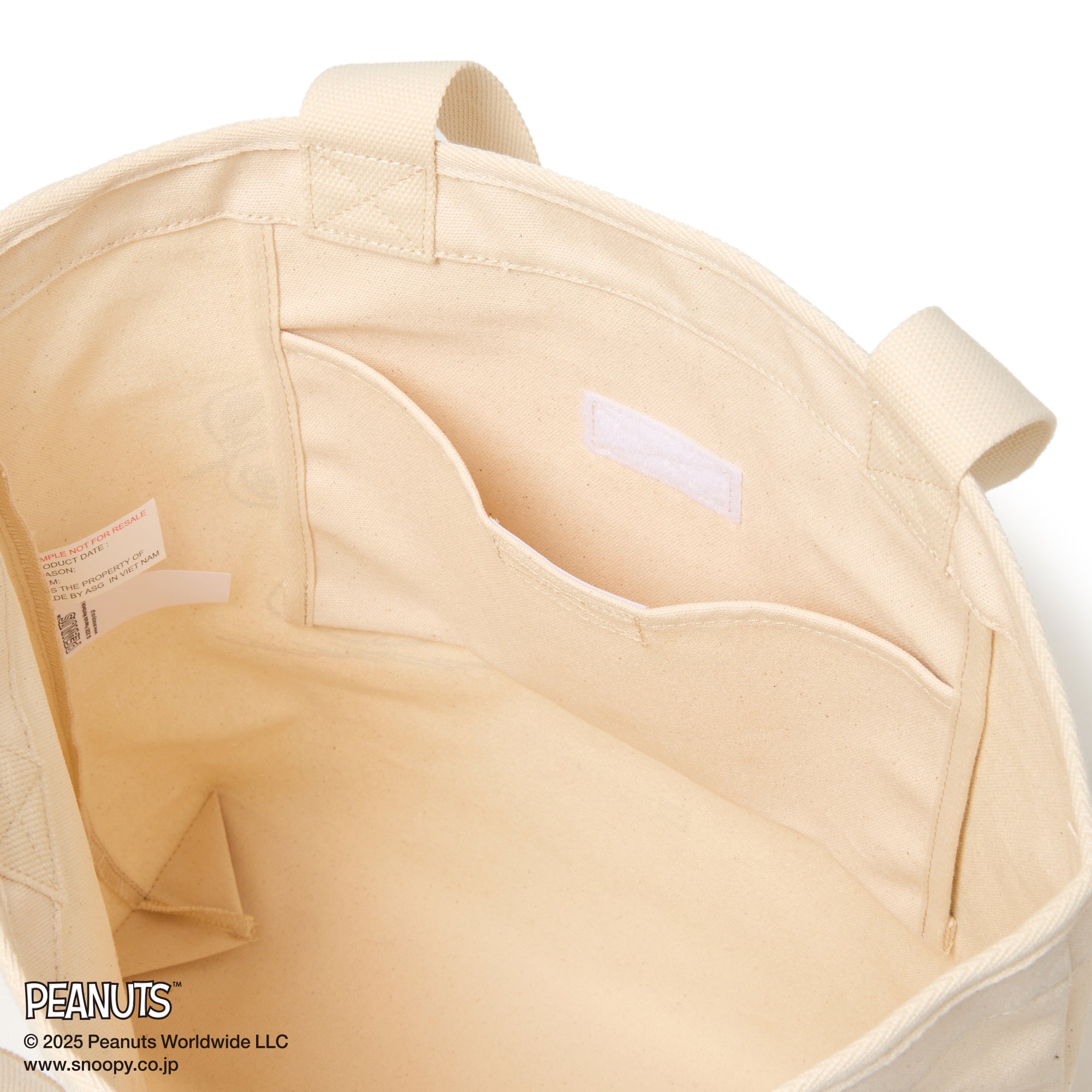 キャンバス トートバッグ 14L PEANUTS ピーナッツ ピンズ アイボリー 6