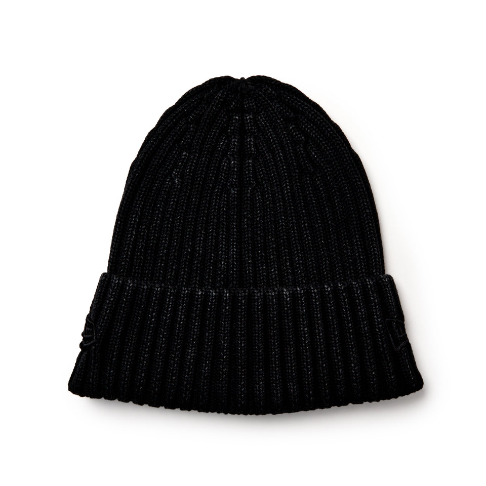 リブ カフニット イタリアンウォッシュ レイズド フラッグロゴ ブラック | NEW ERA ニューエラ公式オンラインストア