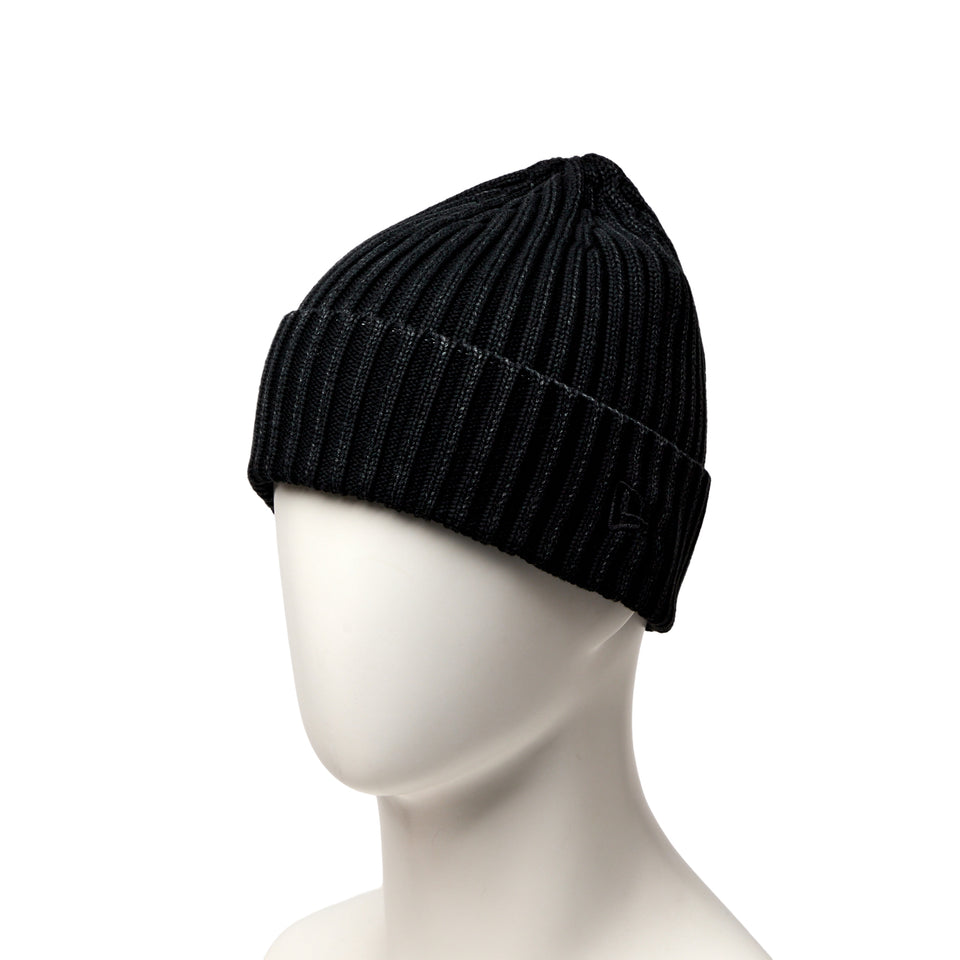 リブ カフニット イタリアンウォッシュ レイズド フラッグロゴ ブラック | NEW ERA ニューエラ公式オンラインストア