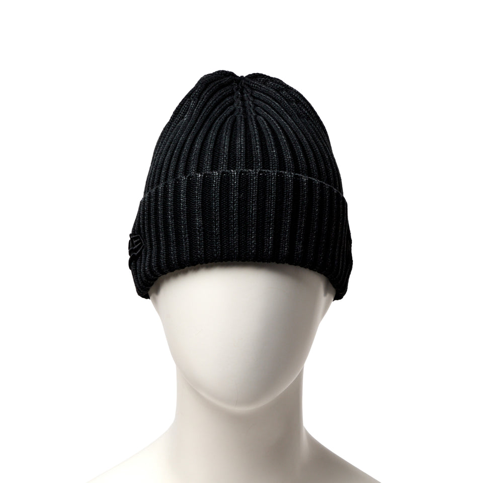 リブ カフニット イタリアンウォッシュ レイズド フラッグロゴ ブラック | NEW ERA ニューエラ公式オンラインストア