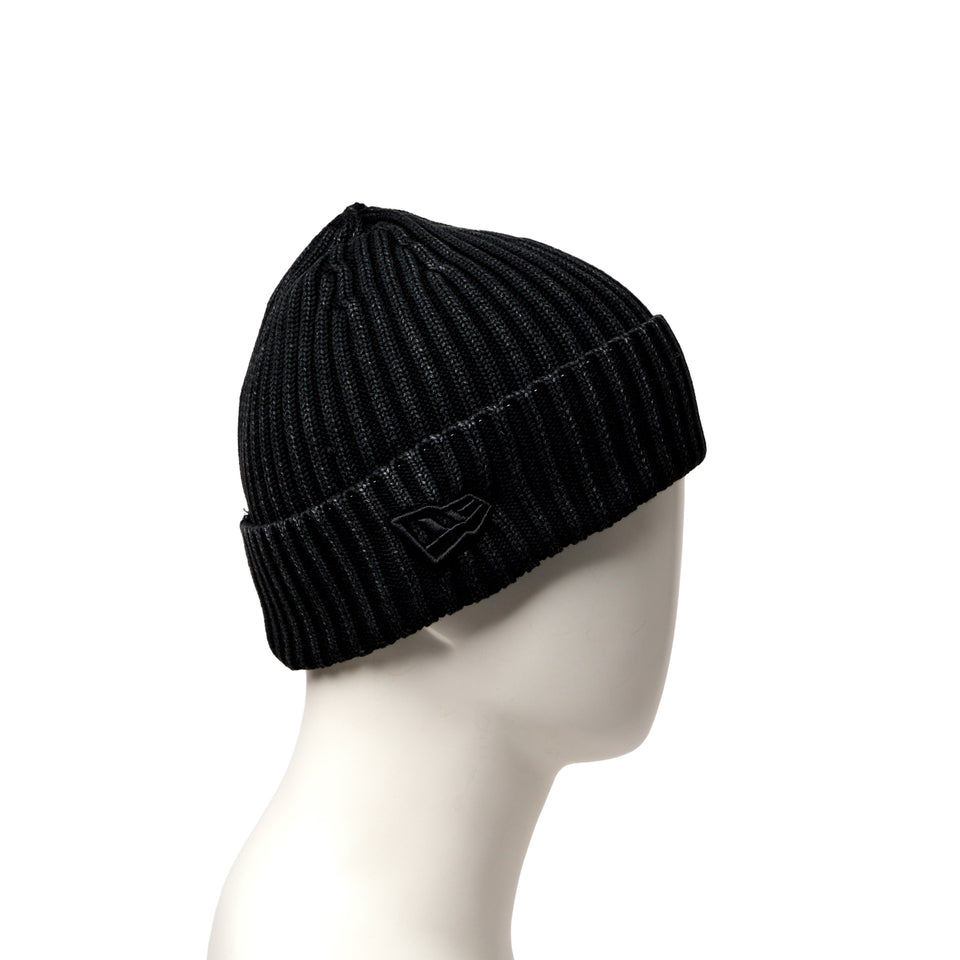 リブ カフニット イタリアンウォッシュ レイズド フラッグロゴ ブラック | NEW ERA ニューエラ公式オンラインストア