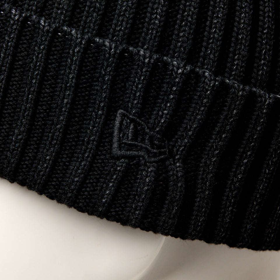 リブ カフニット イタリアンウォッシュ レイズド フラッグロゴ ブラック | NEW ERA ニューエラ公式オンラインストア