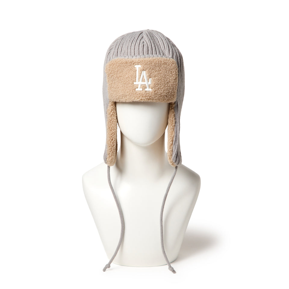 ニット トラッパー ロサンゼルス・ドジャース リブ ニット グレー | NEW ERA ニューエラ公式オンラインストア