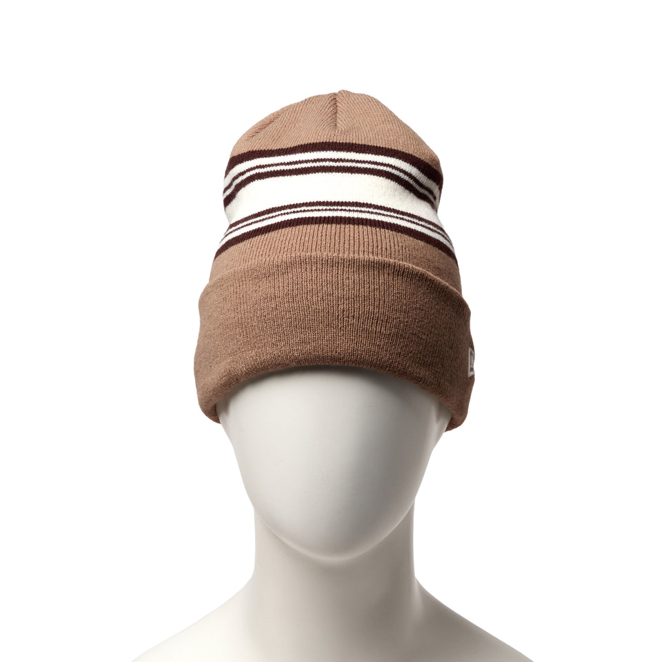 ベーシック カフニット バイザステッカー ストライプ ベージュ | NEW ERA ニューエラ公式オンラインストア