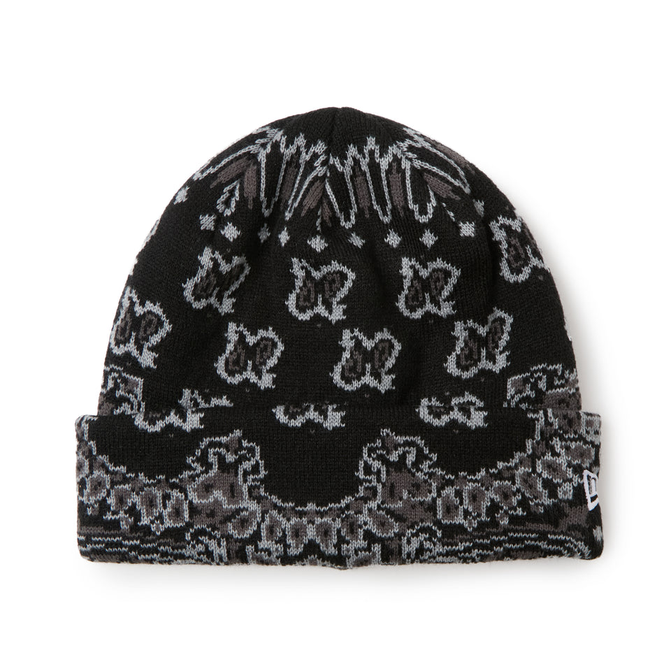 ベーシック カフニット ペイズリー パターン ブラック | NEW ERA ニューエラ公式オンラインストア