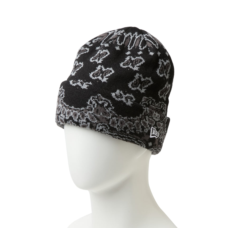 ベーシック カフニット ペイズリー パターン ブラック | NEW ERA ニューエラ公式オンラインストア