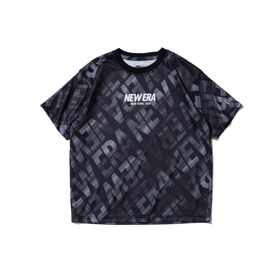キッズ Youth 半袖 テック Tシャツ オールオーバー ブラック | パフォーマンスアパレル | NEW ERA ニューエラ公式オンラインストア
