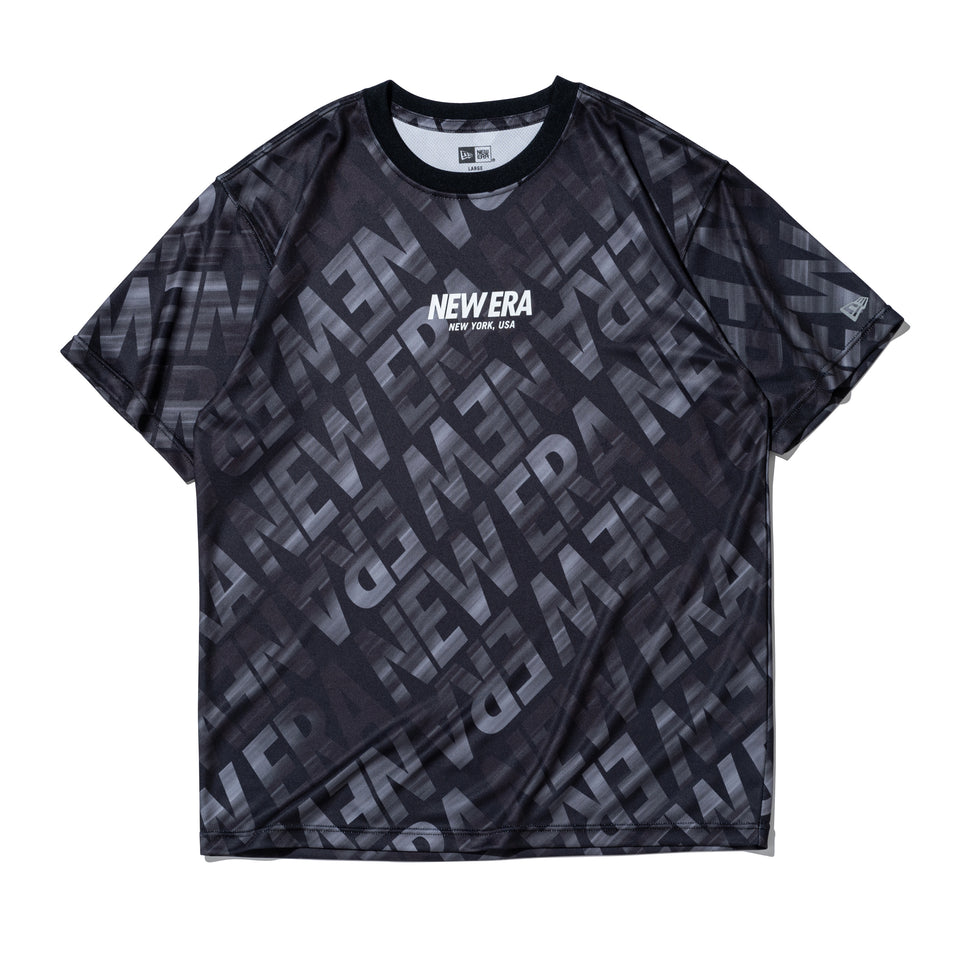 半袖 テック Tシャツ オールオーバー ブラック レギュラーフィット | パフォーマンスアパレル | NEW ERA ニューエラ公式オンラインストア