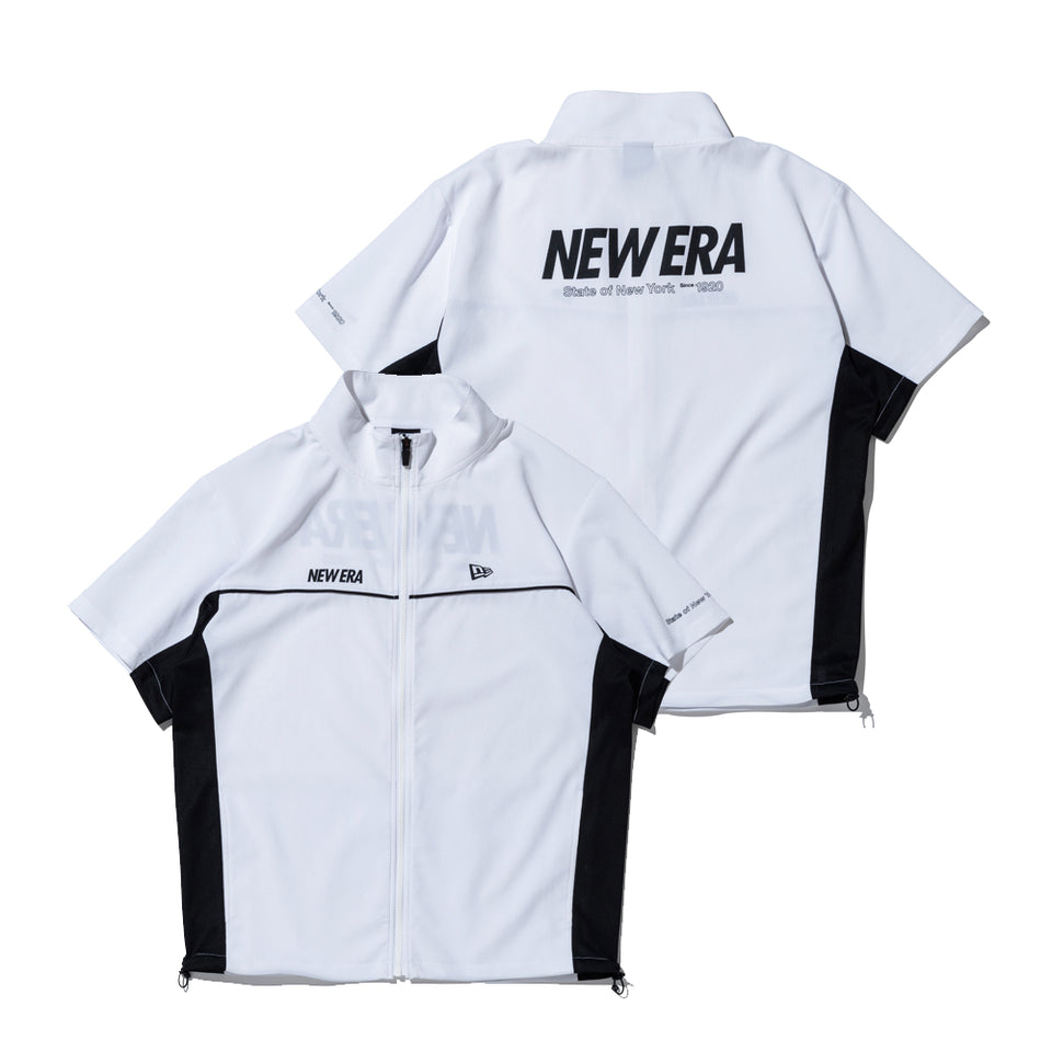 【美品】ニューエラ　クロスウェアジャケット　半袖　ジップアップジャケット　白 半袖 クロスウェア ジャケット ワードマークロゴ ホワイト
