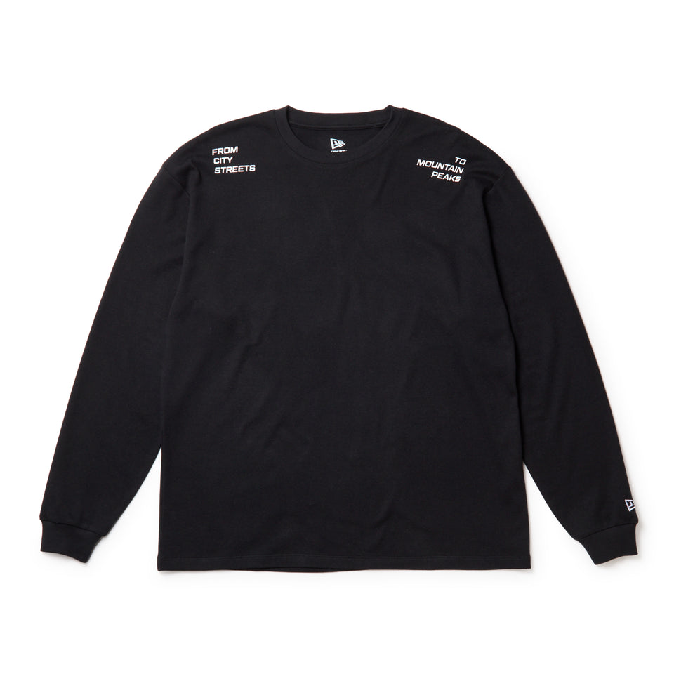 長袖 オーバーサイズド ウォーム フラッグロゴ Tシャツ ブラック | アウトドア | NEW ERA ニューエラ公式オンラインストア