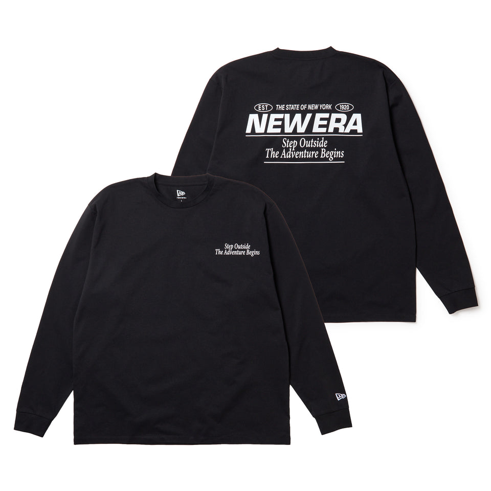 長袖 オーバーサイズド ユーティリティ Tシャツ Step Outside The Adventure Begins ブラック|アウトドア | NEW ERA ニューエラ公式オンラインストア
