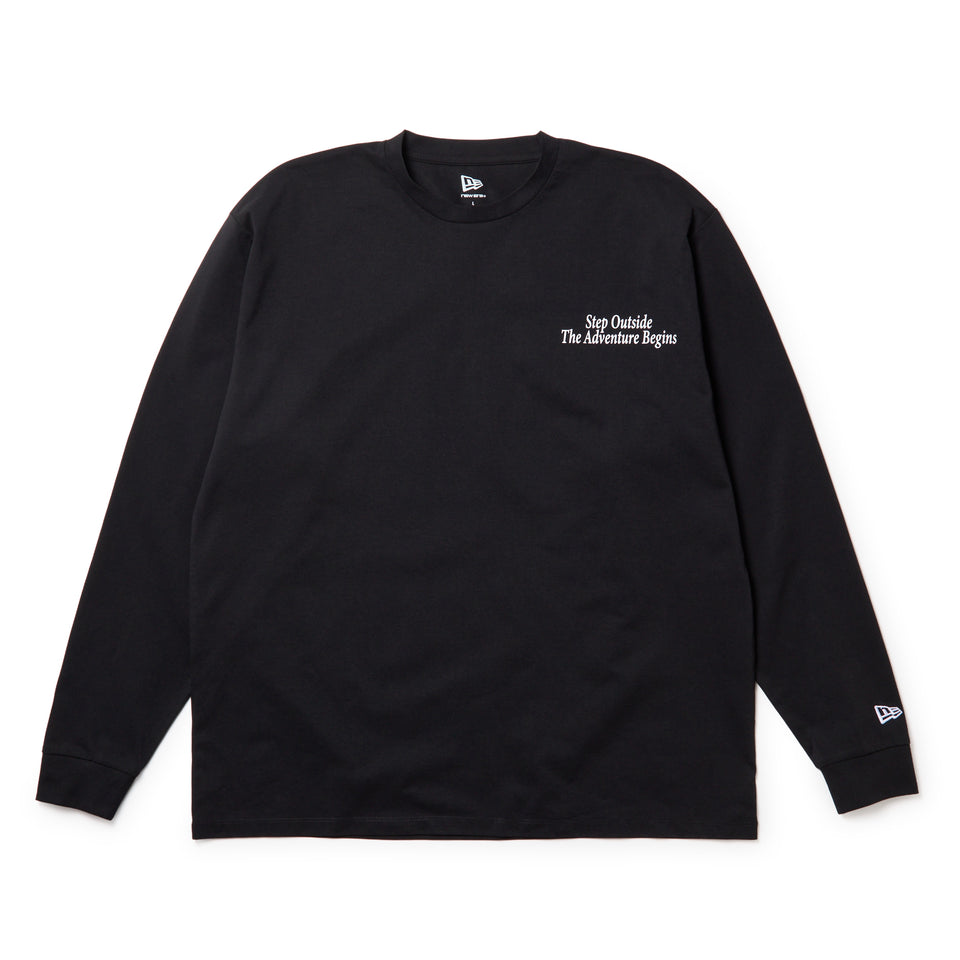 長袖 オーバーサイズド ユーティリティ Tシャツ Step Outside The Adventure Begins ブラック|アウトドア | NEW ERA ニューエラ公式オンラインストア
