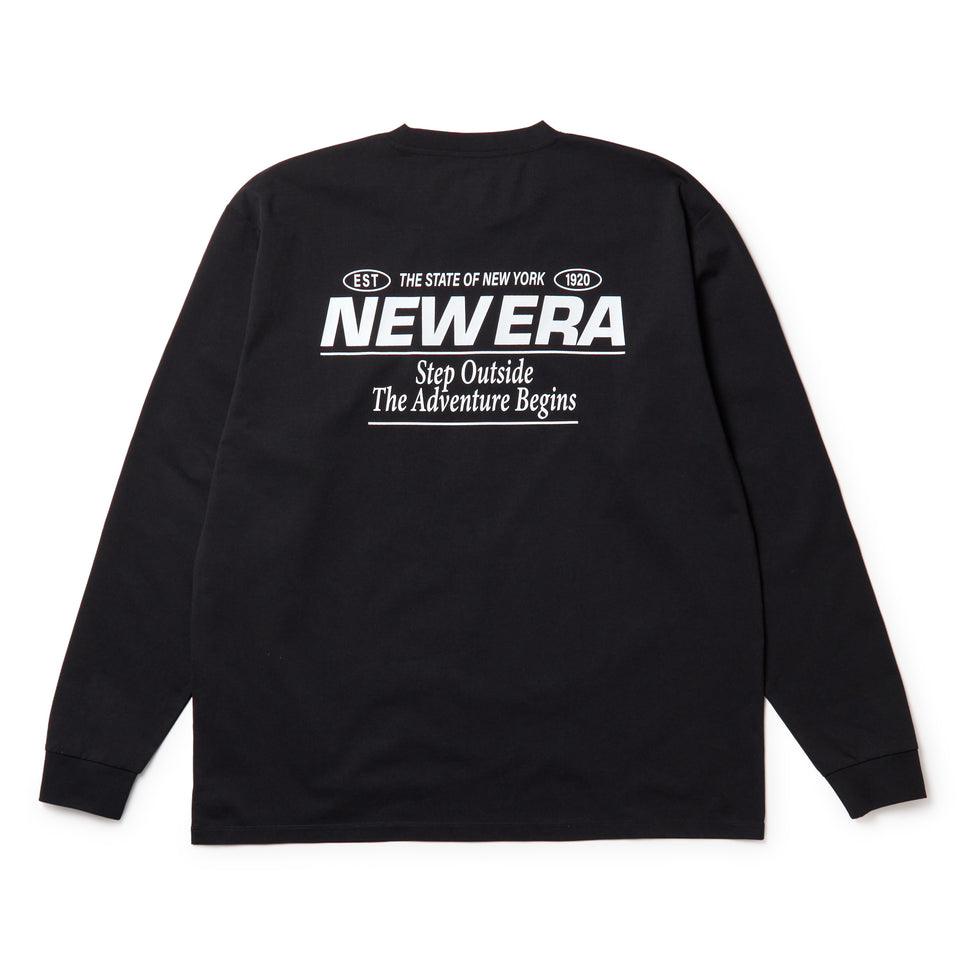 長袖 オーバーサイズド ユーティリティ Tシャツ Step Outside The Adventure Begins ブラック|アウトドア | NEW ERA ニューエラ公式オンラインストア