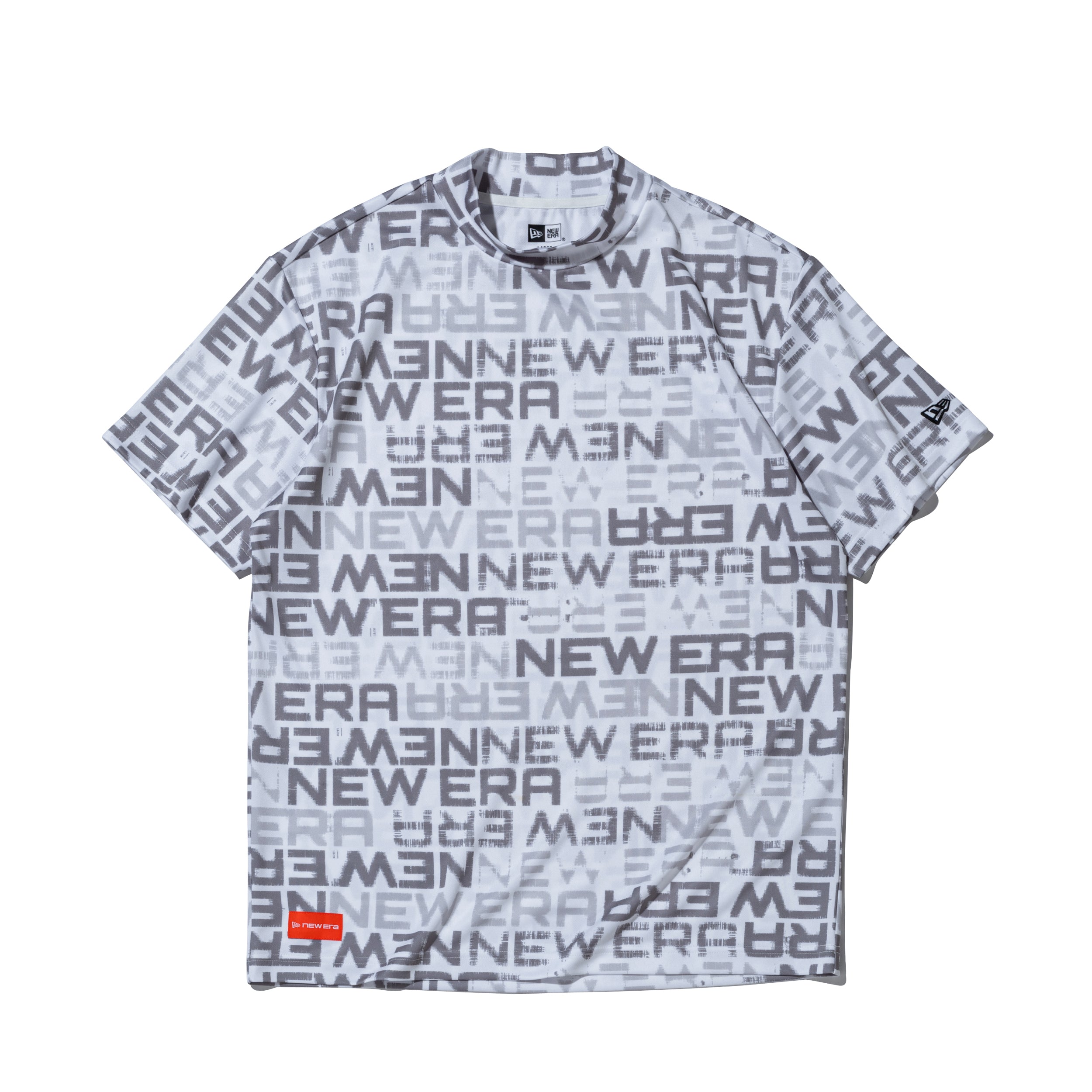 半袖 ミッドネック Tシャツ ステンシルロゴ オールオーバー ホワイト