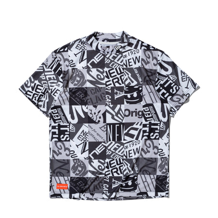 半袖 ミッドネック Tシャツ アーカイブロゴ オールオーバー ブラック