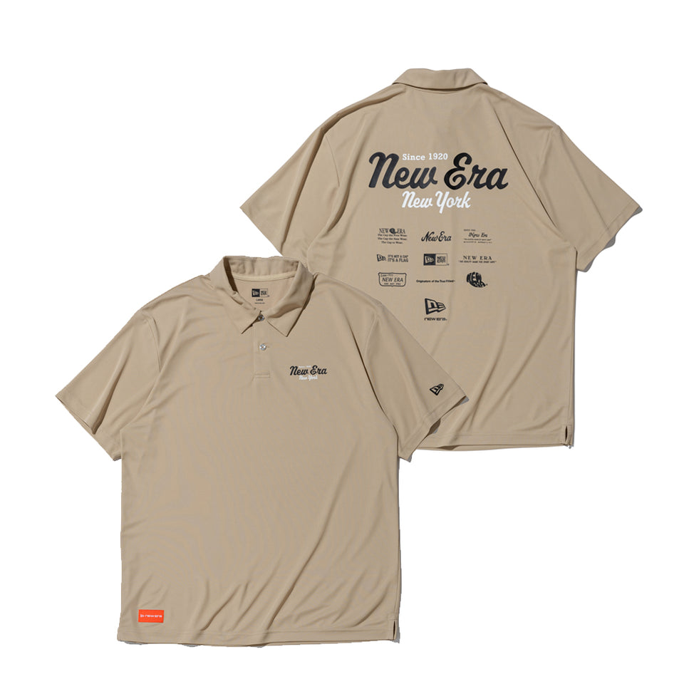 半袖 鹿の子 ポロシャツ New Era New York ベージュ | ゴルフ