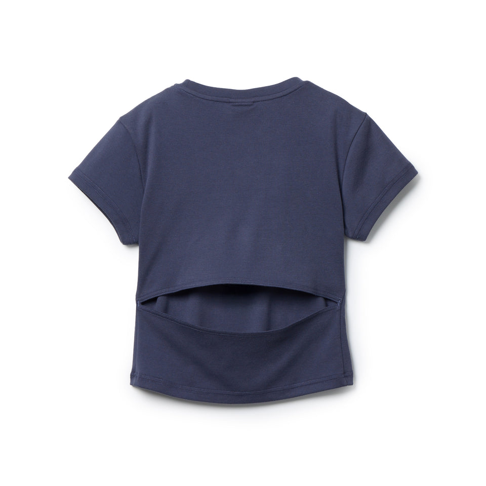Women's 半袖 オープンバック Tシャツ BLACK LABEL ネイビー