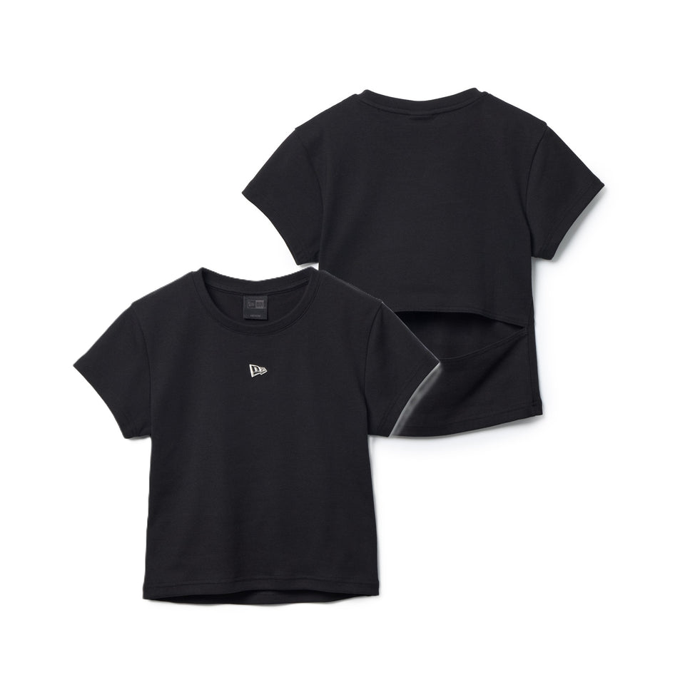 Women's 半袖 オープンバック Tシャツ BLACK LABEL ブラック