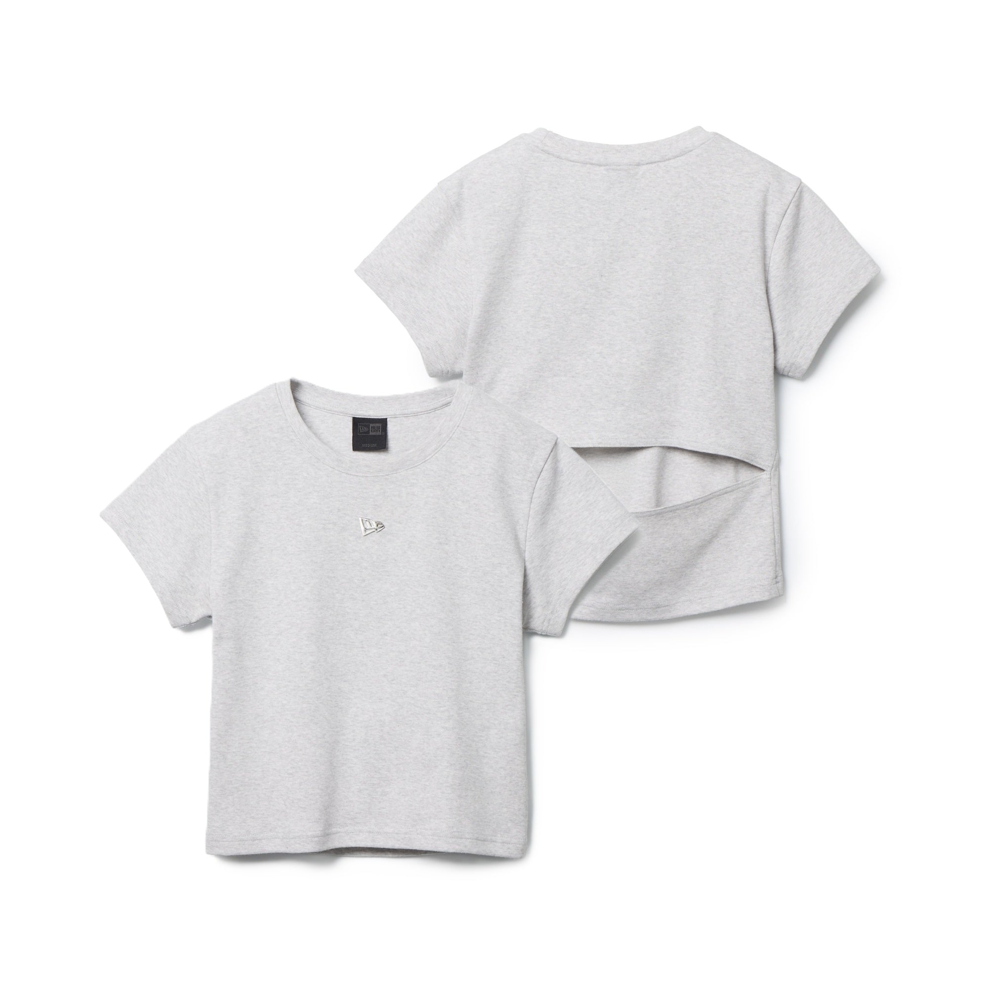 【ライトグレー】ジップ 半袖 Tシャツ Women's 半袖 オープンバック Tシャツ BLACK LABEL アッシュグレー