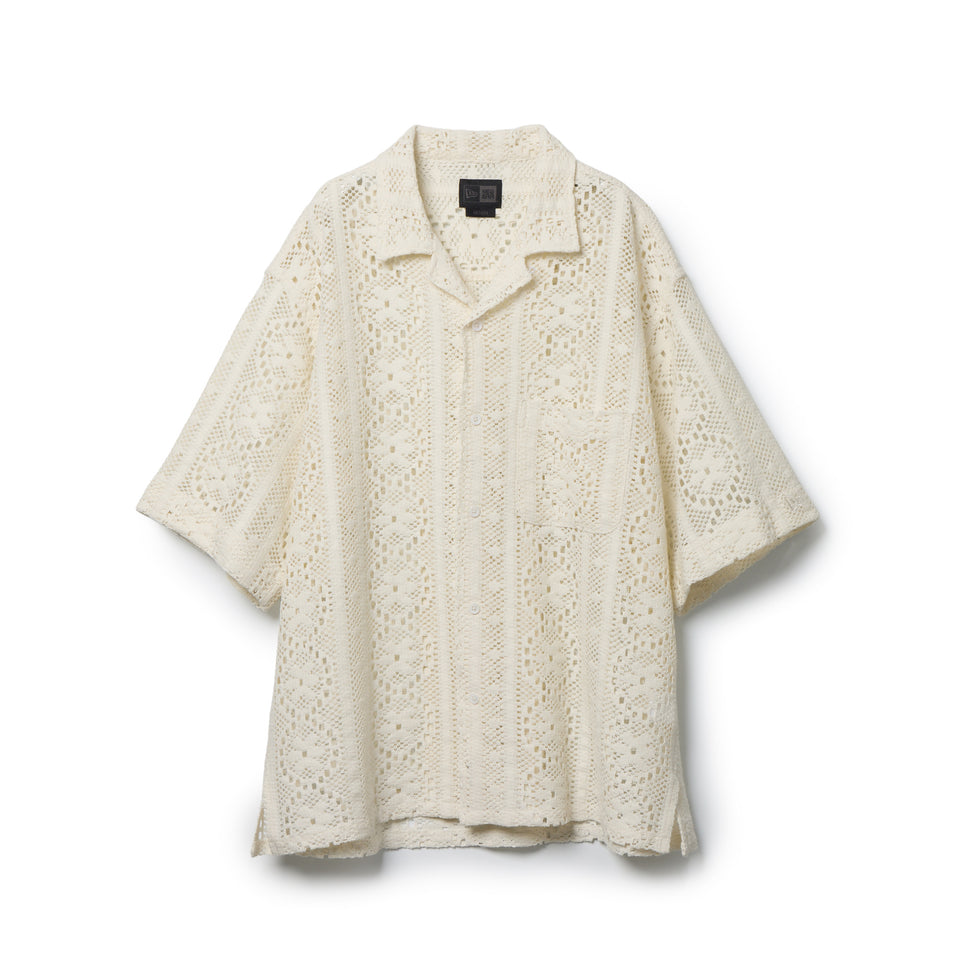 Women's 半袖 レース シャツ BLACK LABEL オフホワイト | ニューエラ