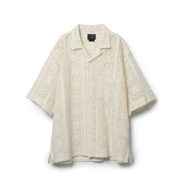 Women's 半袖 レース シャツ BLACK LABEL オフホワイト | ニューエラ