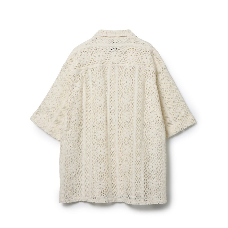 Women's 半袖 レース シャツ BLACK LABEL オフホワイト | ニューエラ