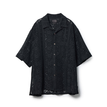 Women's 半袖 レース シャツ BLACK LABEL ブラック | ニューエラ
