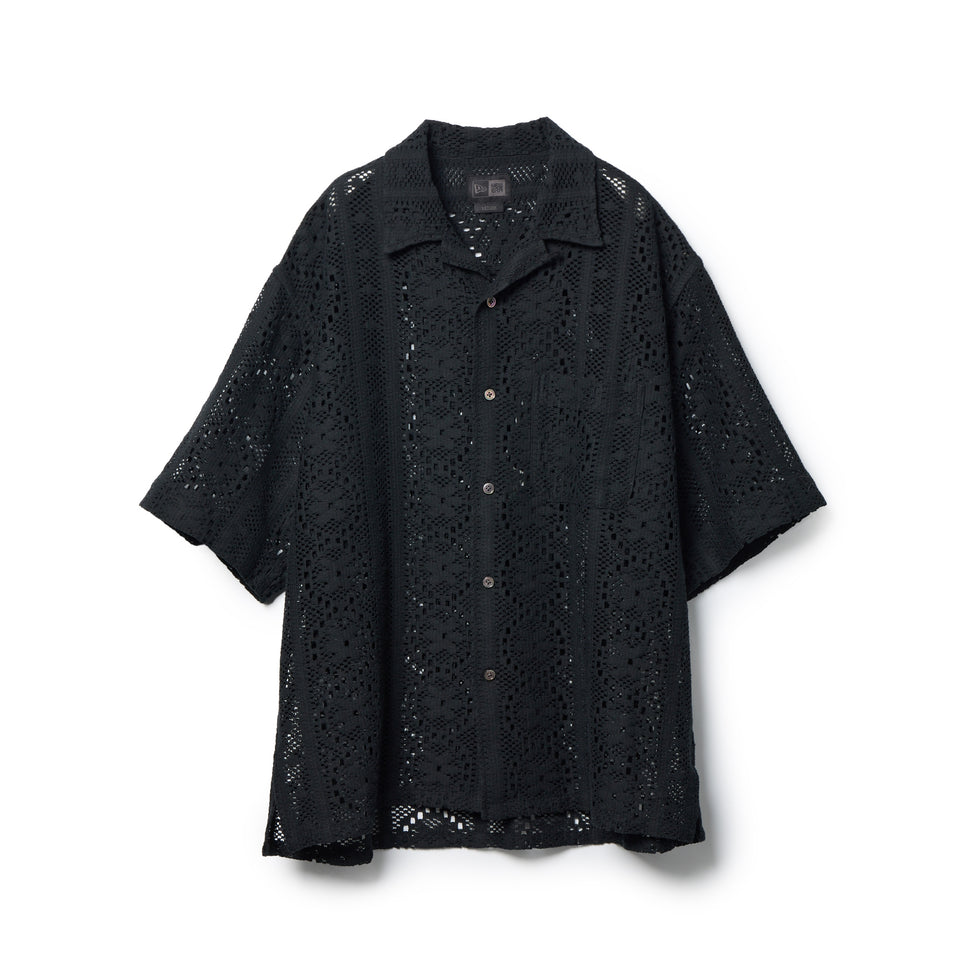 Women's 半袖 レース シャツ BLACK LABEL ブラック | ニューエラ