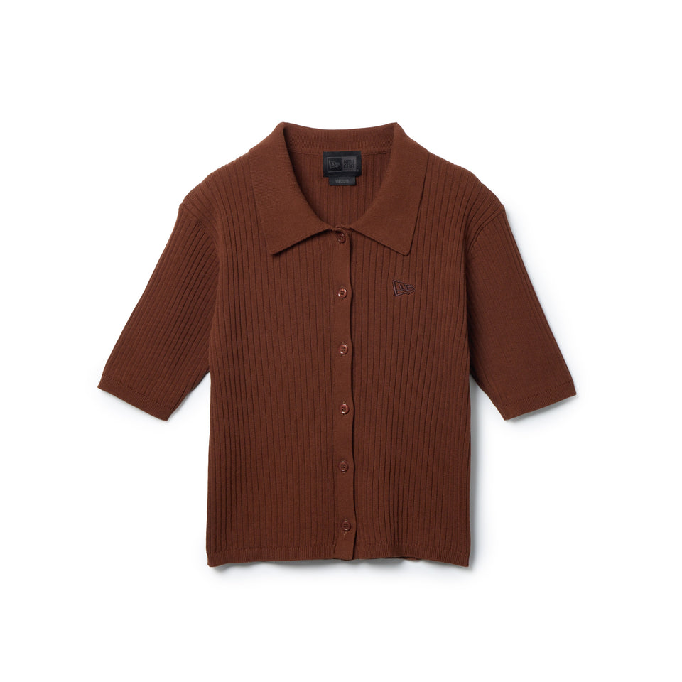 Women's ニット ポロカーディガン BLACK LABEL SS26 ブラウン | NEW ERA ニューエラ公式オンラインストア