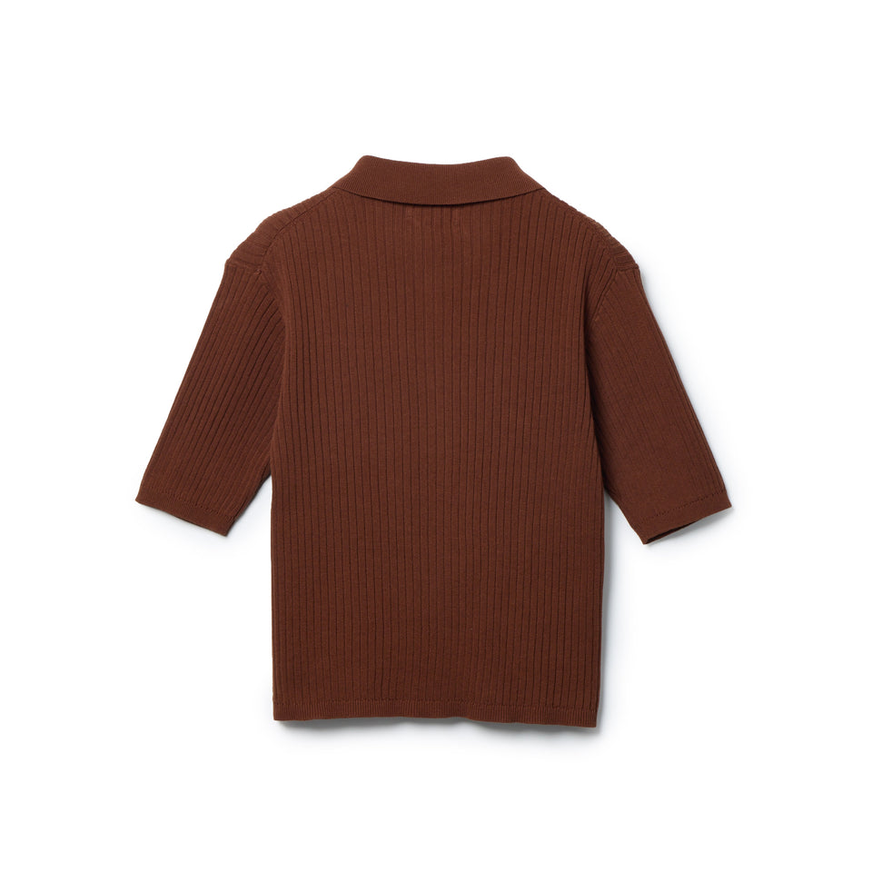 Women's ニット ポロカーディガン BLACK LABEL SS26 ブラウン | NEW ERA ニューエラ公式オンラインストア