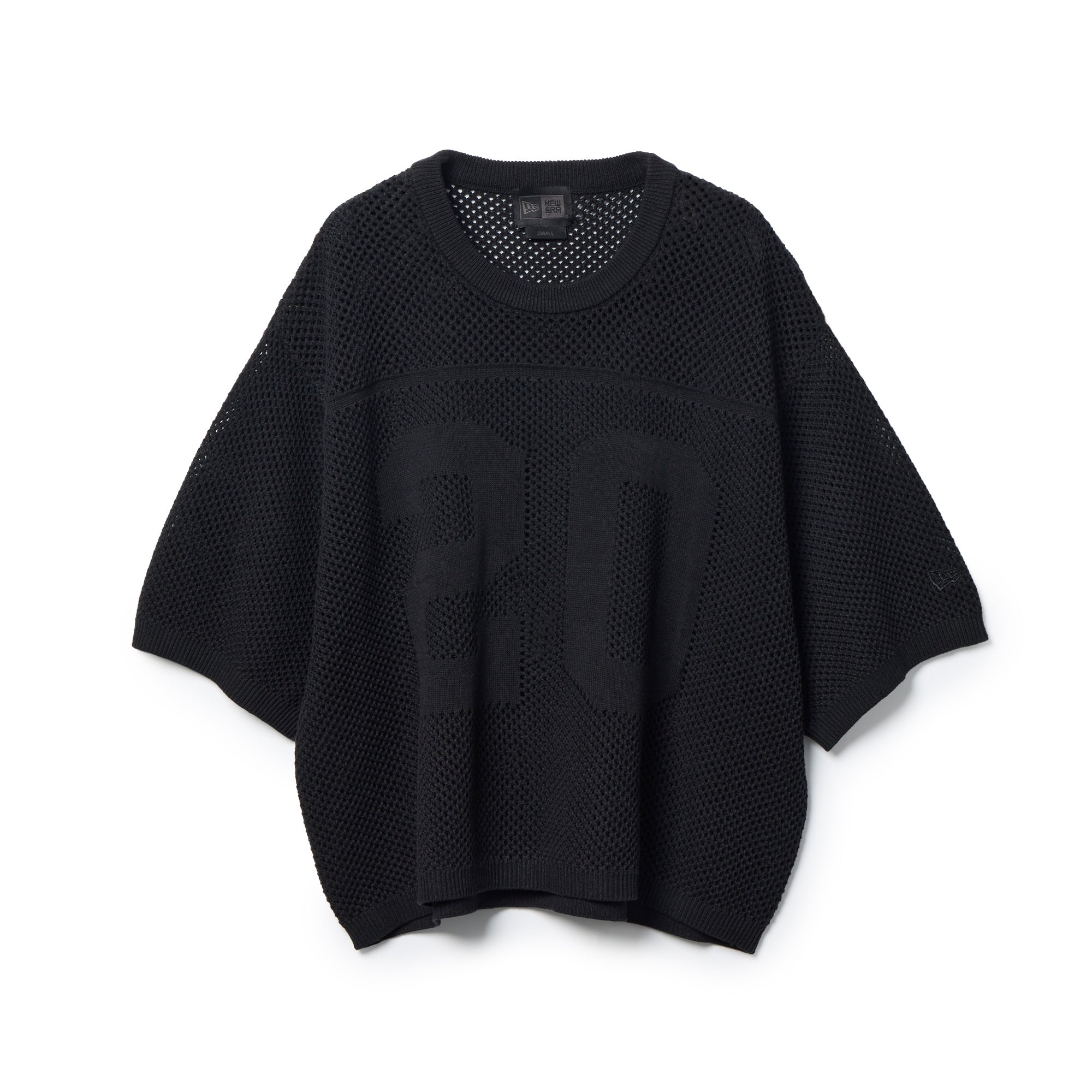 みん出品ブラック ロゴ入り ニット 半袖 Women's 半袖 フットボール ニットシャツ BLACK LABEL SS26 ブラック