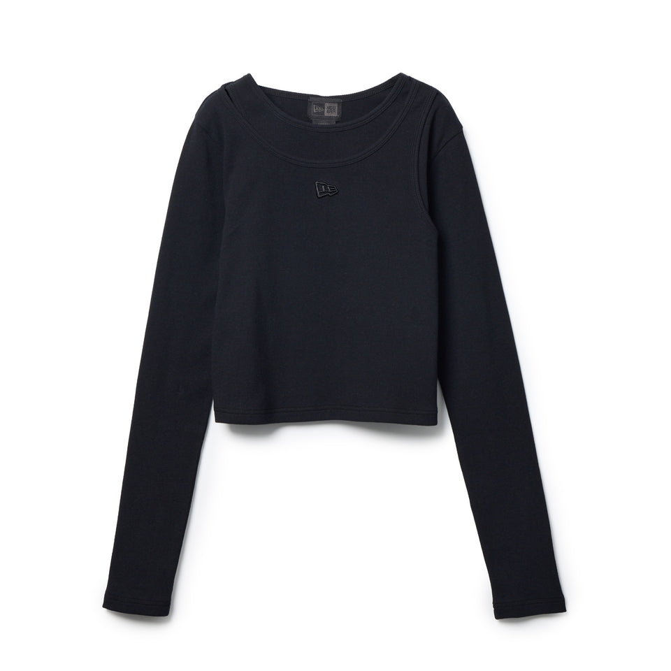 ユキ★ESSENTIAL レイヤードデザインリブトップス ブラック Women's 長袖 レイヤード リブ Tシャツ BLACK LABEL SS26 ブラック
