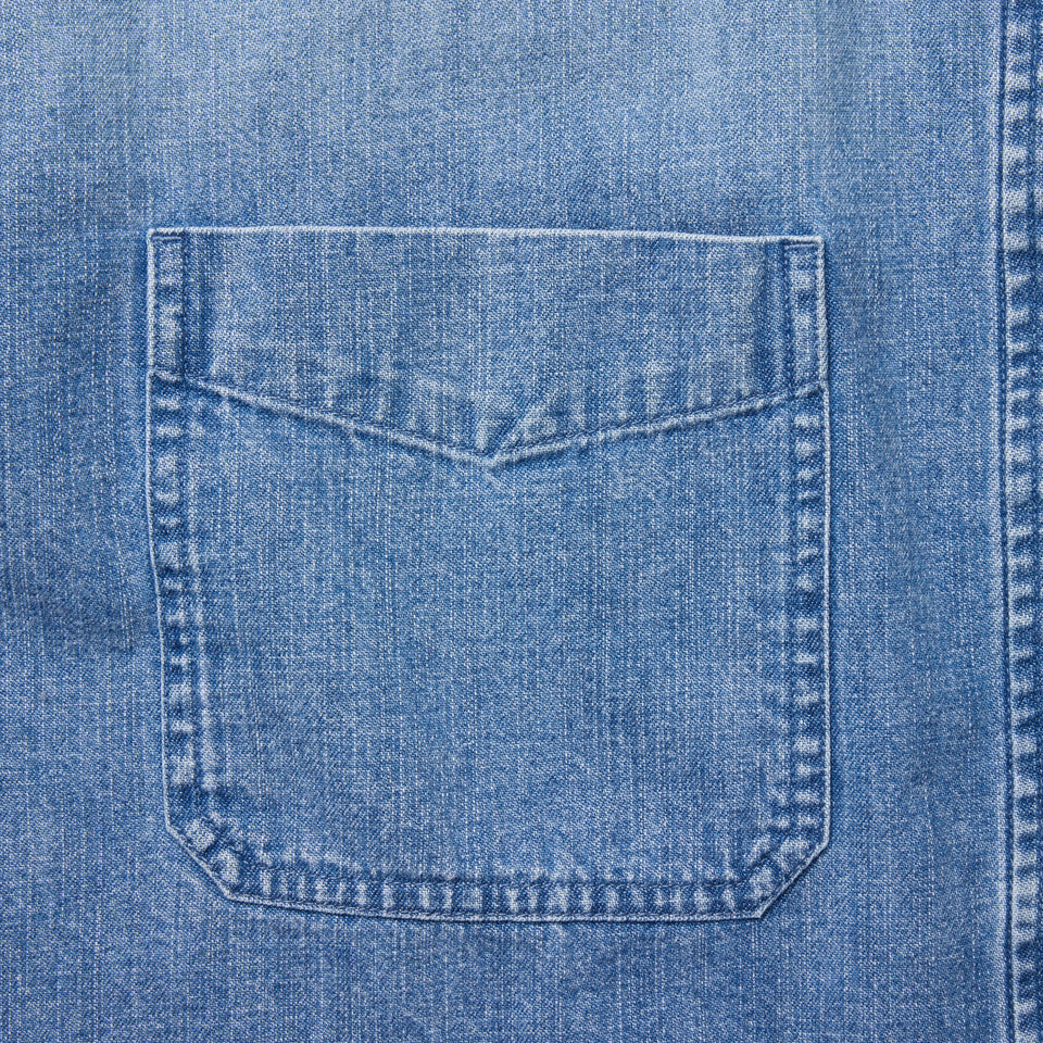 Women's 長袖 クロップド デニムシャツ BLACK LABEL SS26 ウォッシュドデニム | NEW ERA ニューエラ公式オンラインストア