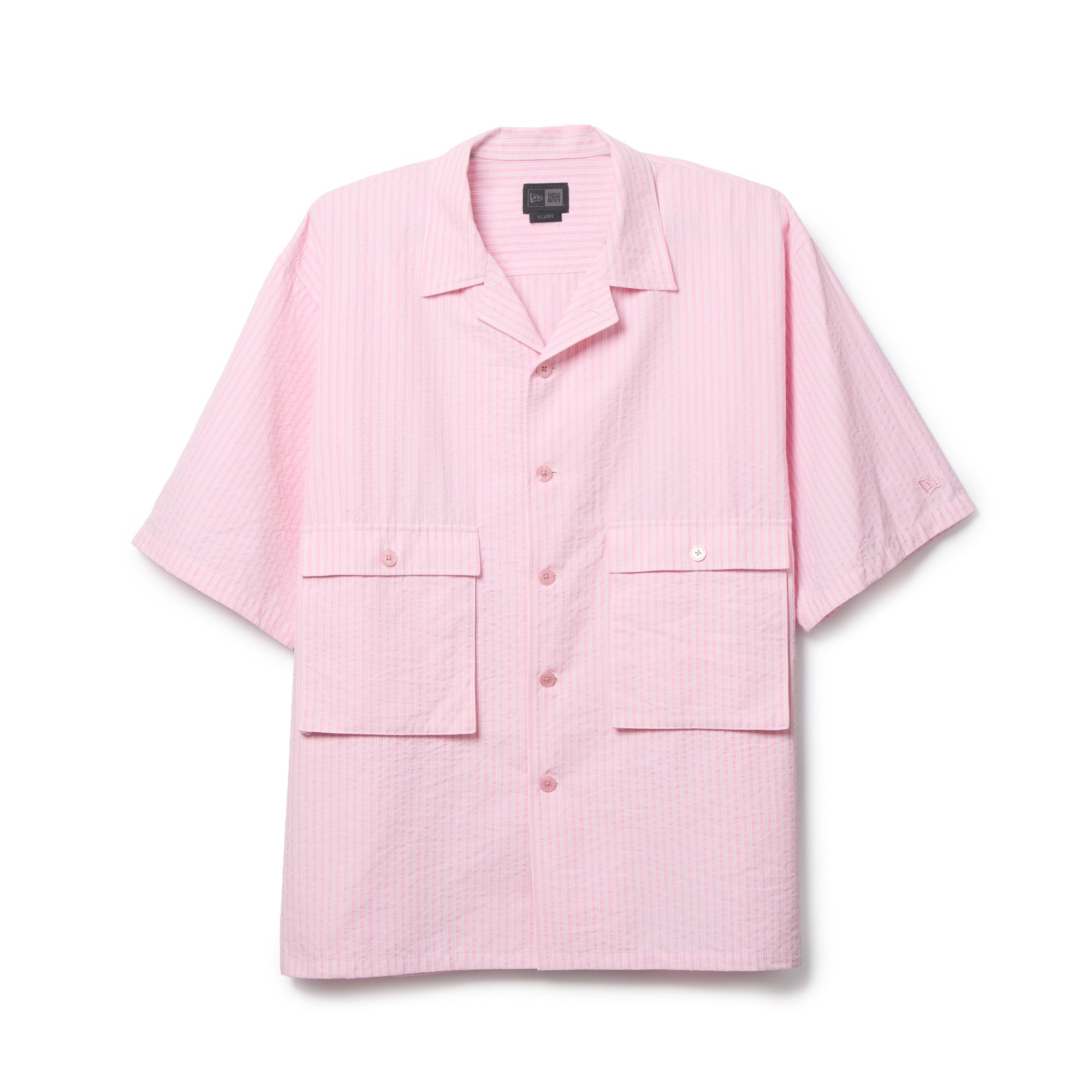 半袖 シアサッカー オープンカラー シャツ BLACK LABEL SS26 ピンク