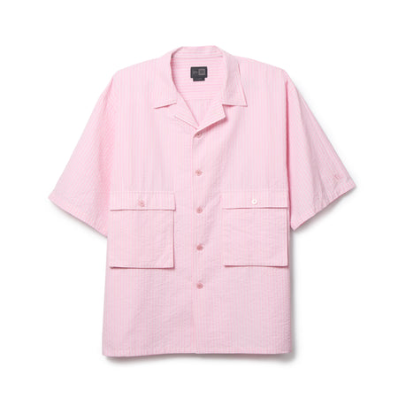 半袖 シアサッカー オープンカラー シャツ BLACK LABEL SS26 ピンク