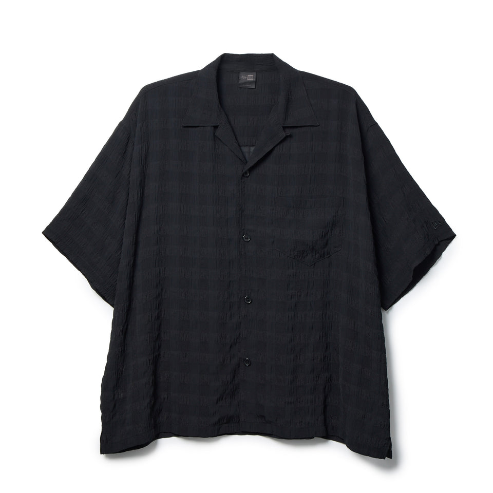 半袖 シースルーチェック シャツ BLACK LABEL SS26 ブラック