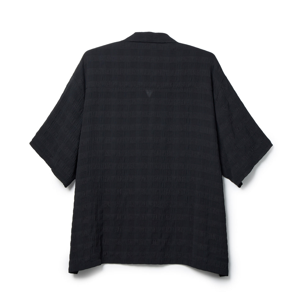 半袖 シースルーチェック シャツ BLACK LABEL SS26 ブラック