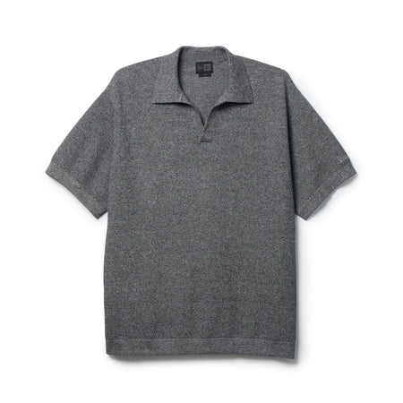 半袖 スキッパー ニット ポロシャツ BLACK LABEL SS26 ブラック