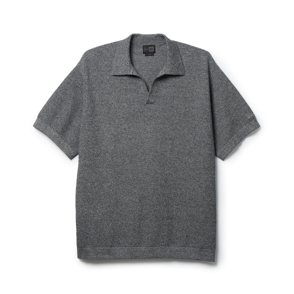 9*0様 【NEW ERA】半袖 スキッパー ポロシャツМ 半袖 スキッパー ニット ポロシャツ BLACK LABEL SS26 ブラック