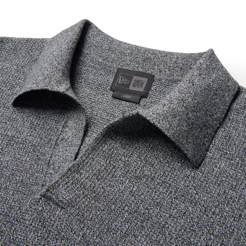 半袖 スキッパー ニット ポロシャツ BLACK LABEL SS26 ブラック