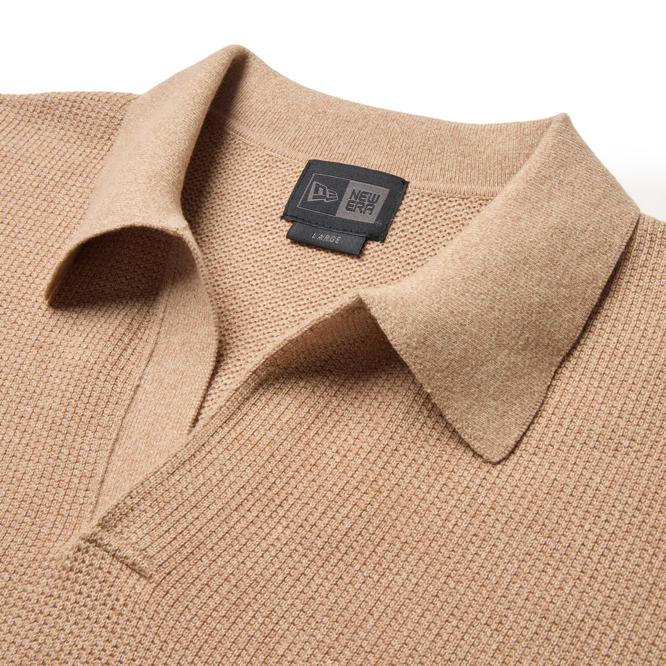 半袖 スキッパー ニット ポロシャツ BLACK LABEL SS26 ベージュ