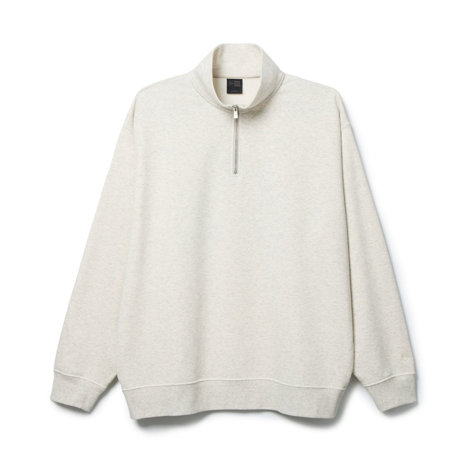 裏毛 スウェット ハーフジップ BLACK LABEL SS26 オートミール